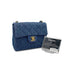VINTAGE CHANEL MINI SQUARE 17 CHAIN SHOULDER BAG BLUE DENIM GOLD HARDWAR 90234630 - PURPOSE