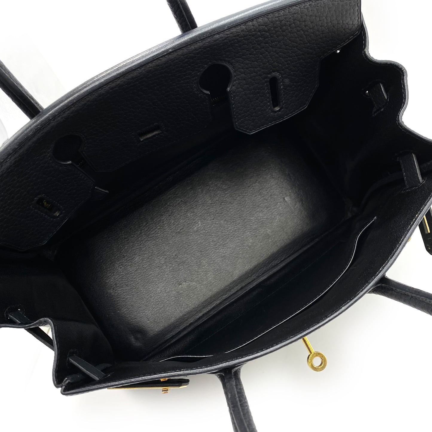 HERMES BIRKIN 30 BLACK FJORD HAND BAG □H GHW 90234755