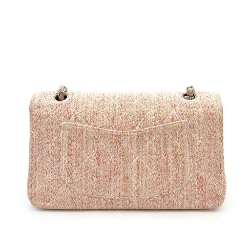 CHANEL VINTAGE CLASSIC FLAP MEDIUM CHAIN SHOULDER BAG PINK TWEED SHW 90235456 - PURPOSE