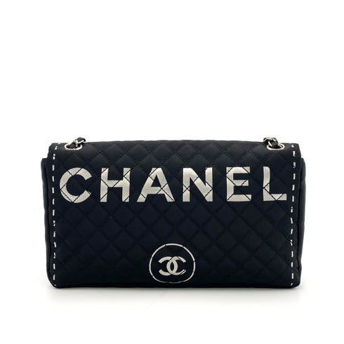 CHANEL VINTAGE CHAIN SHOULDER BAG BLACK SATIN 90235472 - PURPOSE