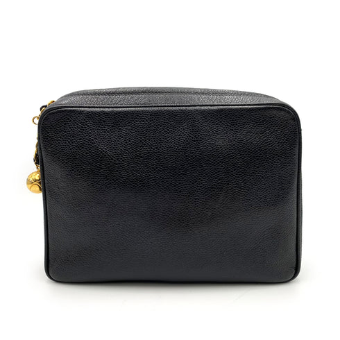 CHANEL VINTAGE TRIPLE COCOMARK CHAIN SHOULDER BAG BLACK CAVIAR SKIN 90235892 - PURPOSE