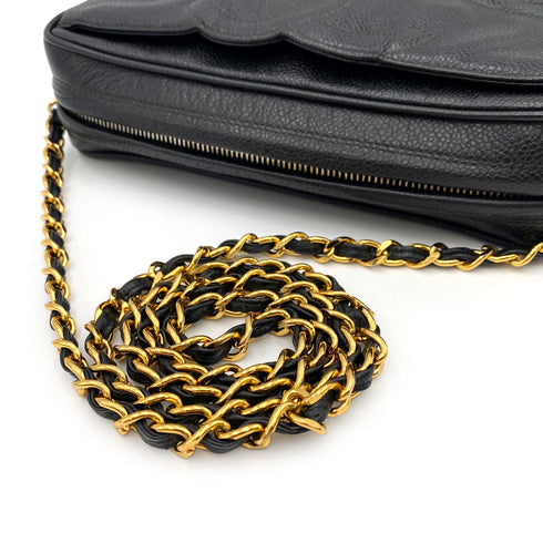 CHANEL VINTAGE TRIPLE COCOMARK CHAIN SHOULDER BAG BLACK CAVIAR SKIN 90235892 - PURPOSE
