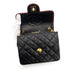 CHANEL VINTAGE MINI SQUARE 17 CHAIN SHOULDER BAG BYCOLOR BLACK RED LAMB SKIN 90235981 - PURPOSE