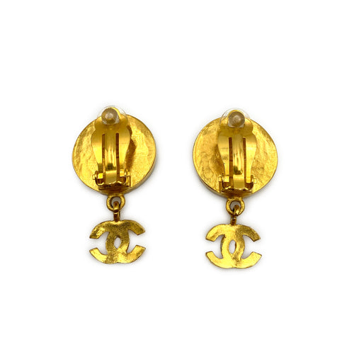 CHANEL VINTAGE EARRINGS SHELL COCOMARK ACCESSORY 95A 90236258 - PURPOSE