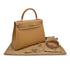HERMES KELLY 28 SELLIER NATURAL COUCHEVEL HAND SHOULDER BAG □B 90236739