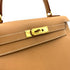 HERMES KELLY 28 SELLIER NATURAL COUCHEVEL HAND SHOULDER BAG □B 90236739 - PURPOSE