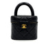 CHANEL VINTAGE VANITY HAND BAG BLACK LAMB SKIN 90237314