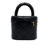 CHANEL VINTAGE VANITY HAND BAG BLACK LAMB SKIN 90237314