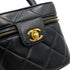 CHANEL VINTAGE VANITY HAND BAG BLACK LAMB SKIN 90237314