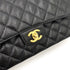 CHANEL CLASSIC FLAP MEDIUM CHAIN SHOULDER BAG BLACK CAVIAR SKIN 90237324 - PURPOSE