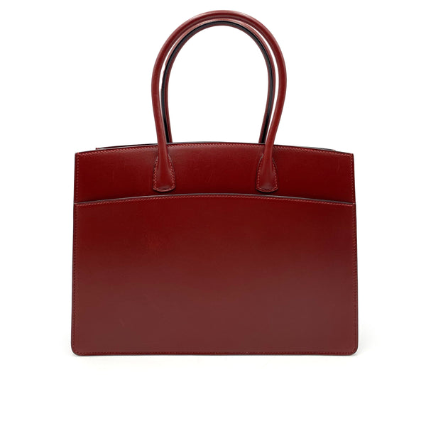 HERMES WHITE BUS PM ROUGE H BOXCALF HAND BAG □F 90237366 - PURPOSE