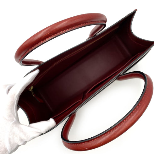 HERMES WHITE BUS PM ROUGE H BOXCALF HAND BAG □F 90237366 - PURPOSE