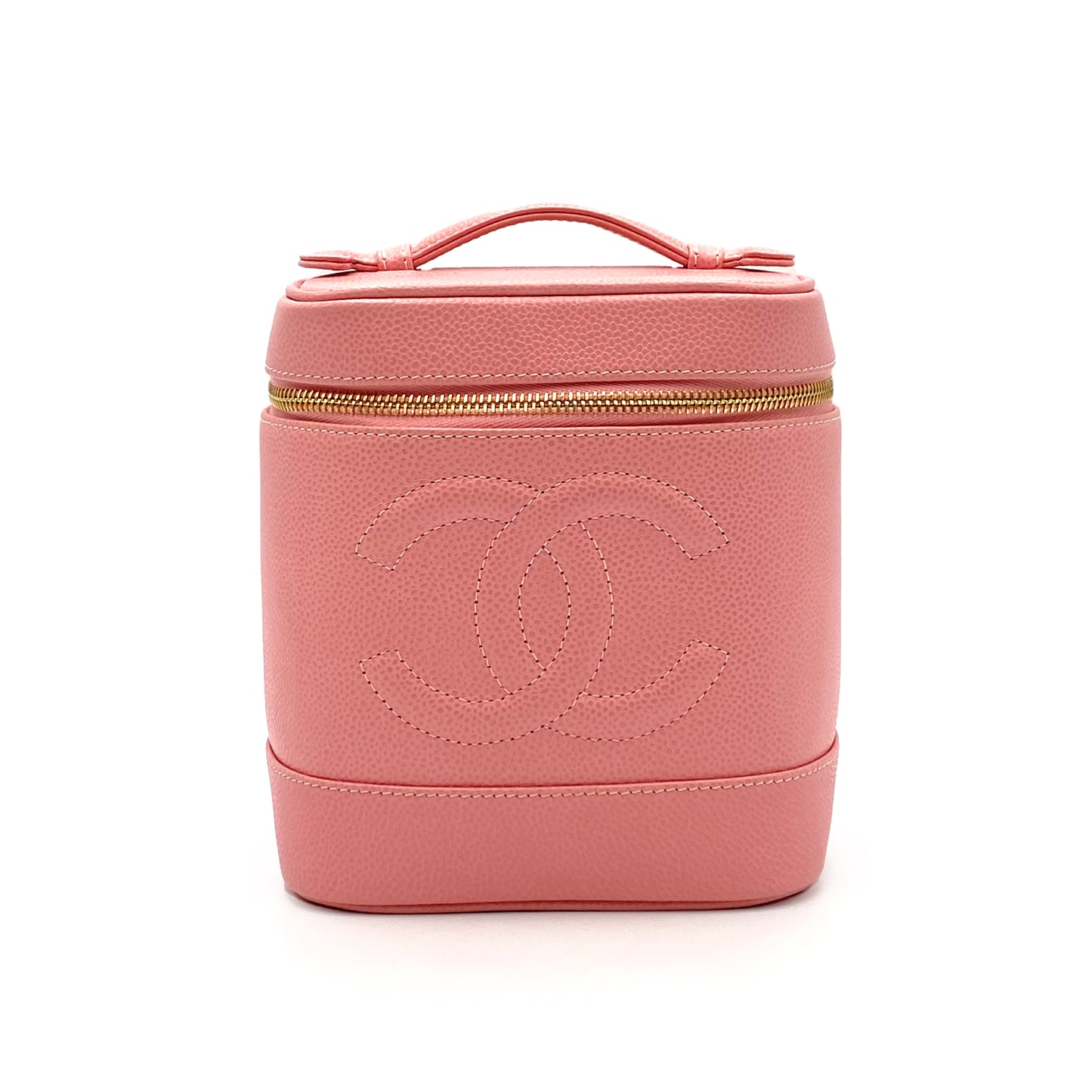 CHANEL VINTAGE VANITY HAND BAG PINK CAVIAR SKIN 90237917