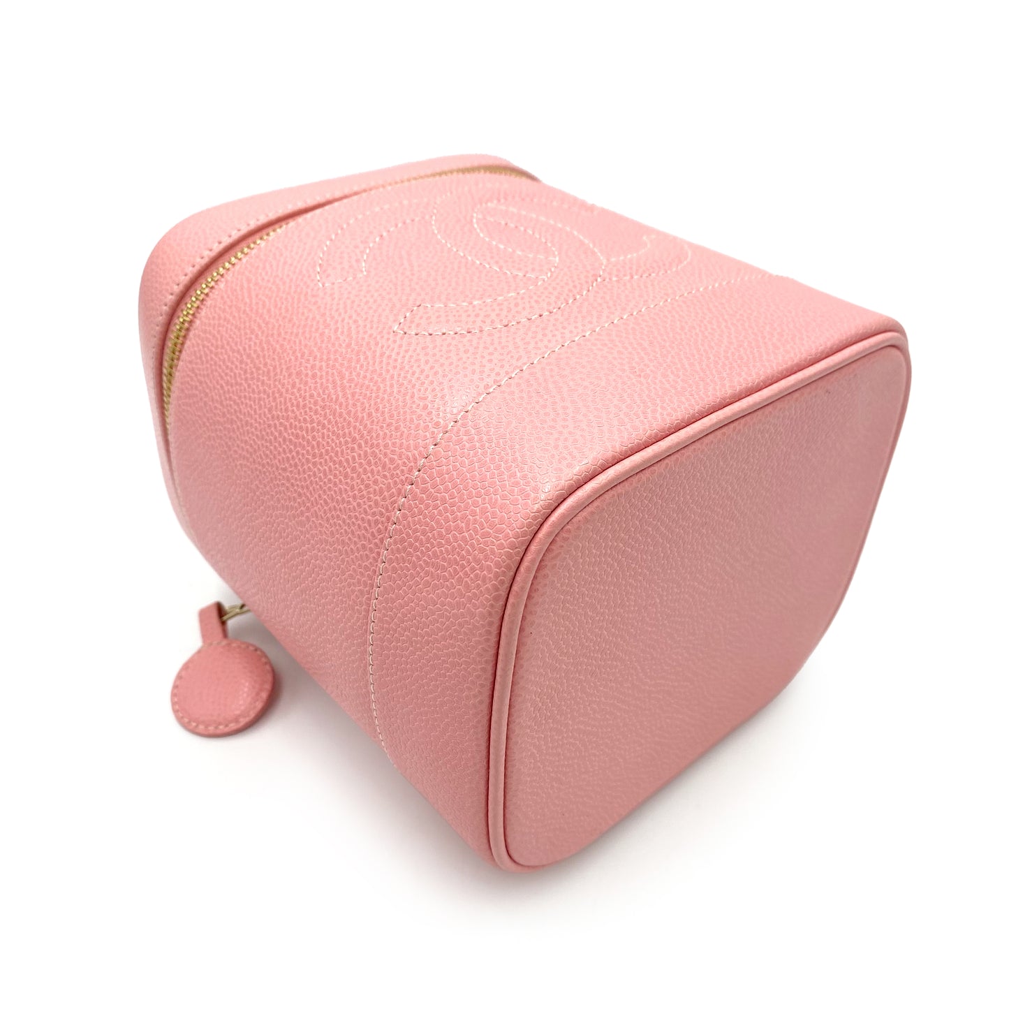CHANEL VINTAGE VANITY HAND BAG PINK CAVIAR SKIN 90237917