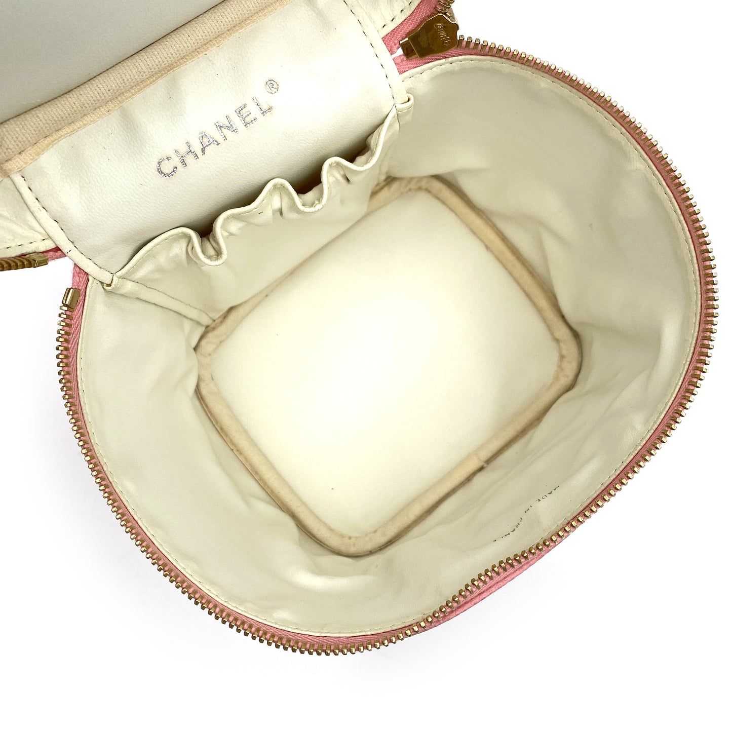 CHANEL VINTAGE VANITY HAND BAG PINK CAVIAR SKIN 90237917