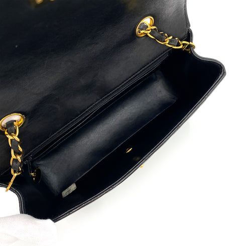 CHANEL VINTAGE DIANA SMALL CHAIN SHOULDER BAG BLACK LAMB SKIN 90238522 - PURPOSE