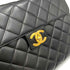 CHANEL VINTAGE BIG COCO BRIEF HAND BAG BLACK LAMB SKIN 90238977