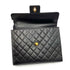 CHANEL VINTAGE BIG COCO BRIEF HAND BAG BLACK LAMB SKIN 90238977