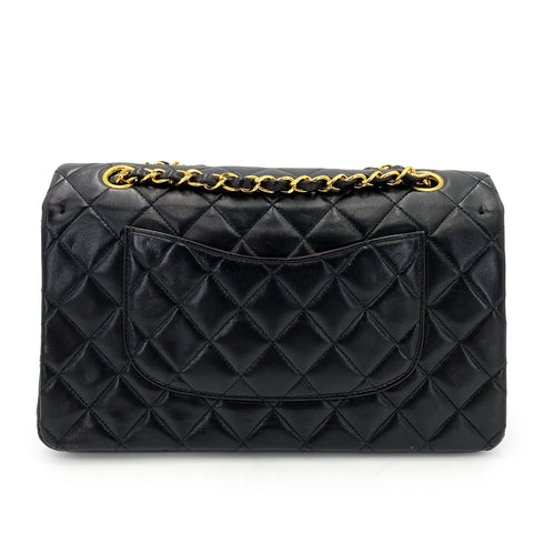CHANEL VINTAGE CLASSIC FLAP MEDIUM CHAIN SHOULDER BAG BLACK LAMB SKIN 90239411 - PURPOSE