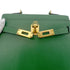 HERMES MINI KELLY 20 SELLIER GREEN COUCHEVEL SHOULDER BAG 〇Y GHW 90239776