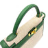 HERMES KELLY 32 SELLIER GREEN COUCHVEL TOILE H HAND SHOULDER BAG 〇X 90239777