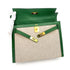 HERMES KELLY 32 SELLIER GREEN COUCHVEL TOILE H HAND SHOULDER BAG 〇X 90239777