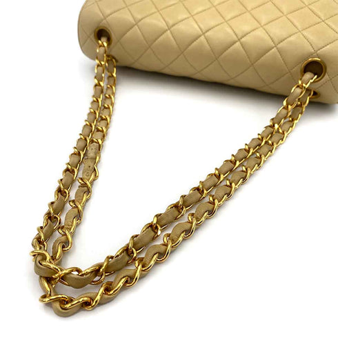 CHANEL VINTAGE PARIS ONLY MATELASSE CHAIN SHOULDER BAG BEIGE LAMB SKIN 90240427 - PURPOSE