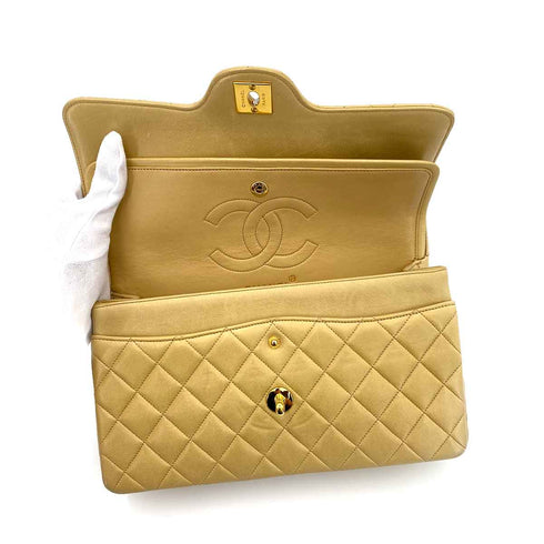 CHANEL VINTAGE PARIS ONLY MATELASSE CHAIN SHOULDER BAG BEIGE LAMB SKIN 90240427 - PURPOSE