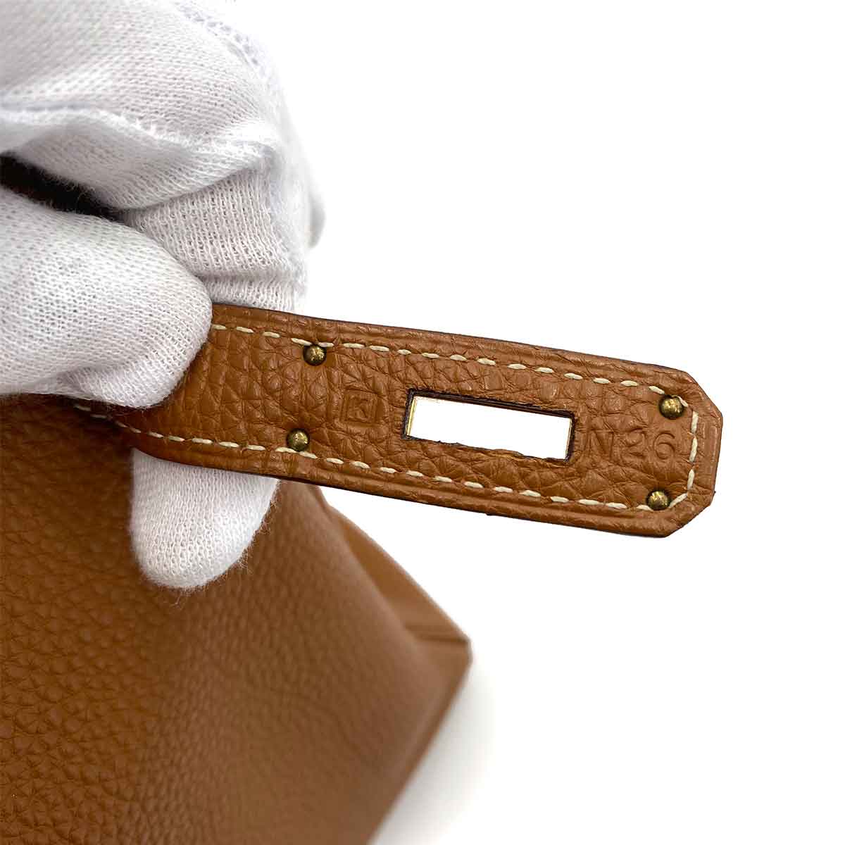 HERMES KELLY 32 RETOURNE GOLD TAURILLON CLEMENCE HAND SHOULDER BAG □K 90240940