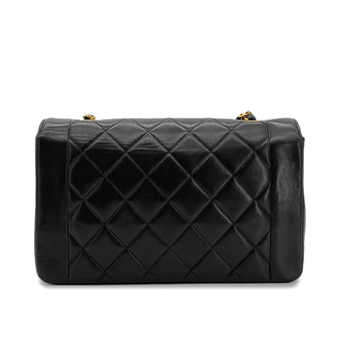 CHANEL VINTAGE DIANA MEDIUM CHAIN SHOULDER BAG BLACK LAMB SKIN 90240947 - PURPOSE