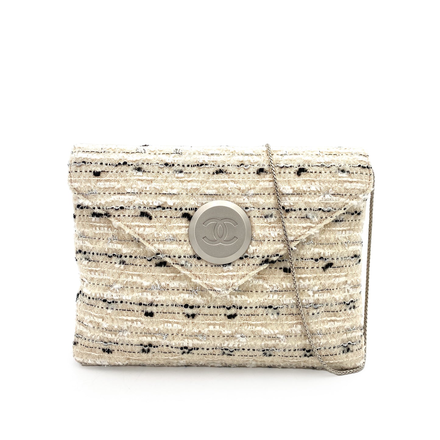 CHANEL VINTAGE CHAIN SHOULDER BAG MULTICOLOR TWEED 90240950