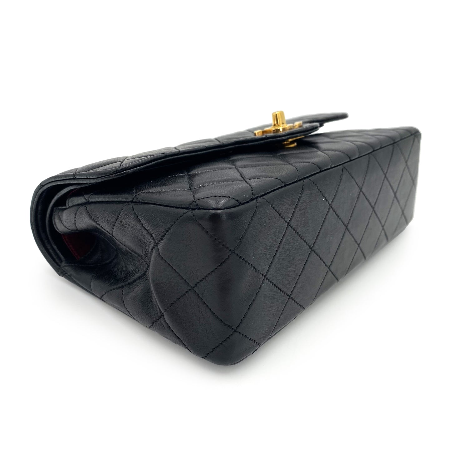 CHANEL VINTAGE MATELASSE CHAIN SHOULDER BAG BLACK LAMB SKIN 90240956