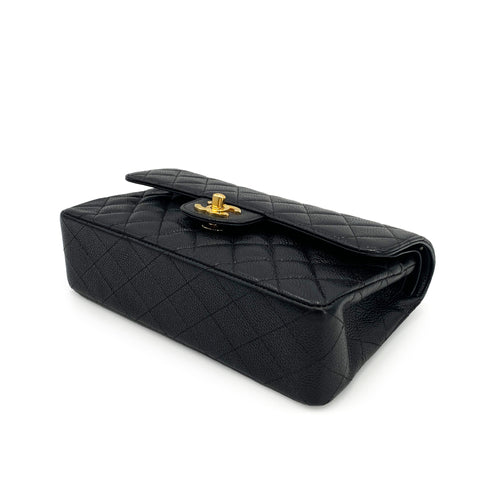 CHANEL VINTAGE CLASSIC FLAP SMALL CHAIN SHOULDER BAG BLACK CAVIAR SKIN 90240962