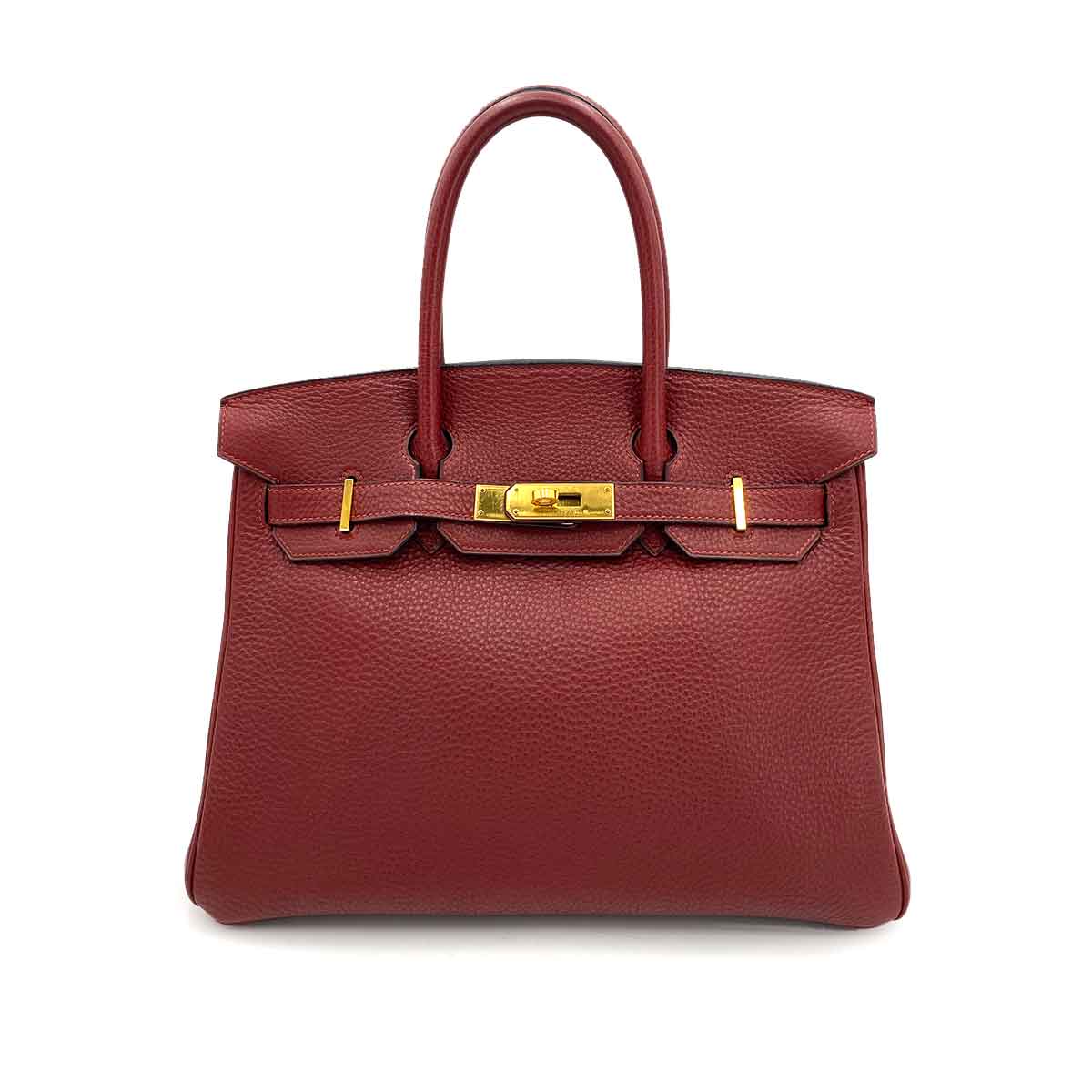 HERMES BIRKIN 30 ROUGE ASH TOGO HAND BAG □C 90241259