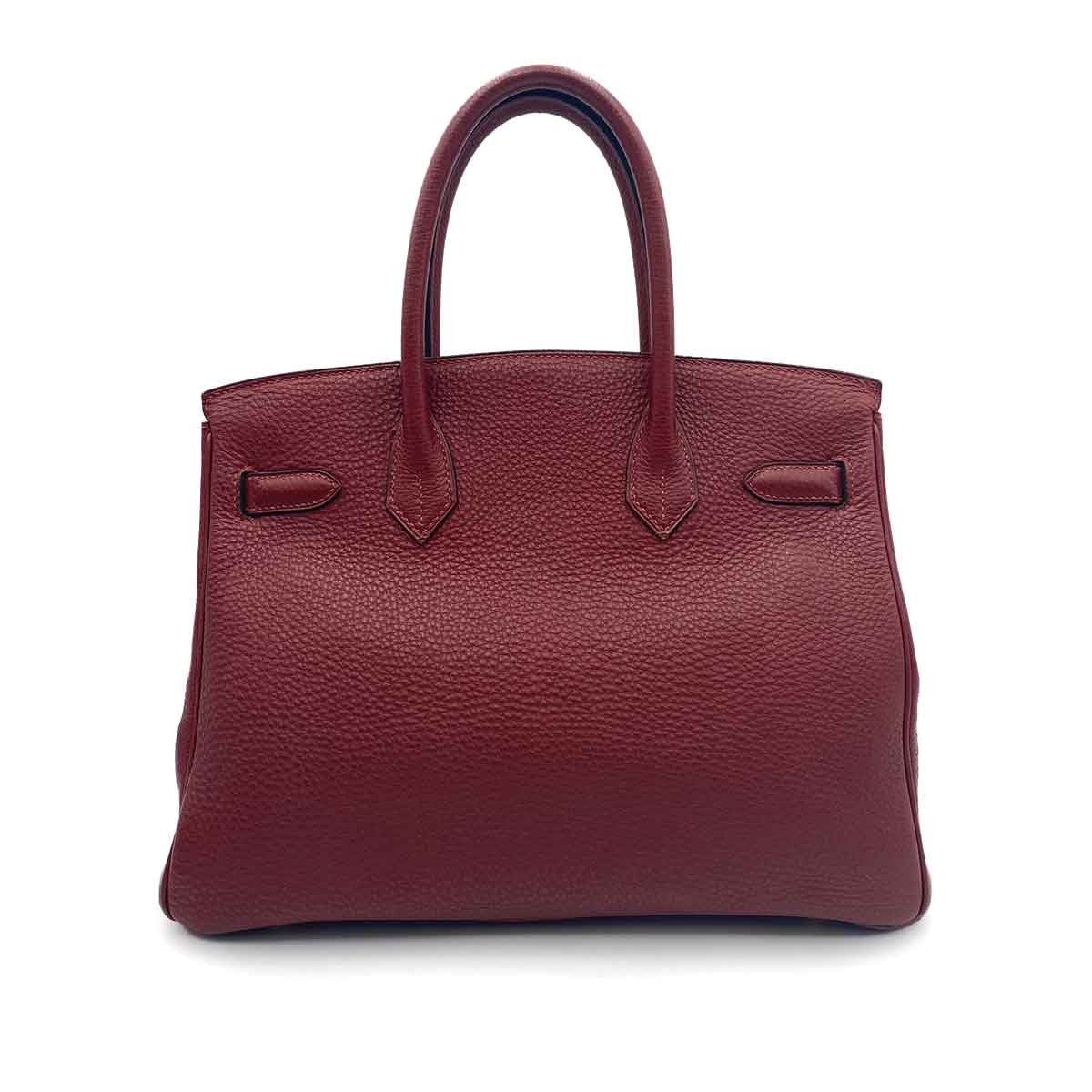 HERMES BIRKIN 30 ROUGE ASH TOGO HAND BAG □C 90241259