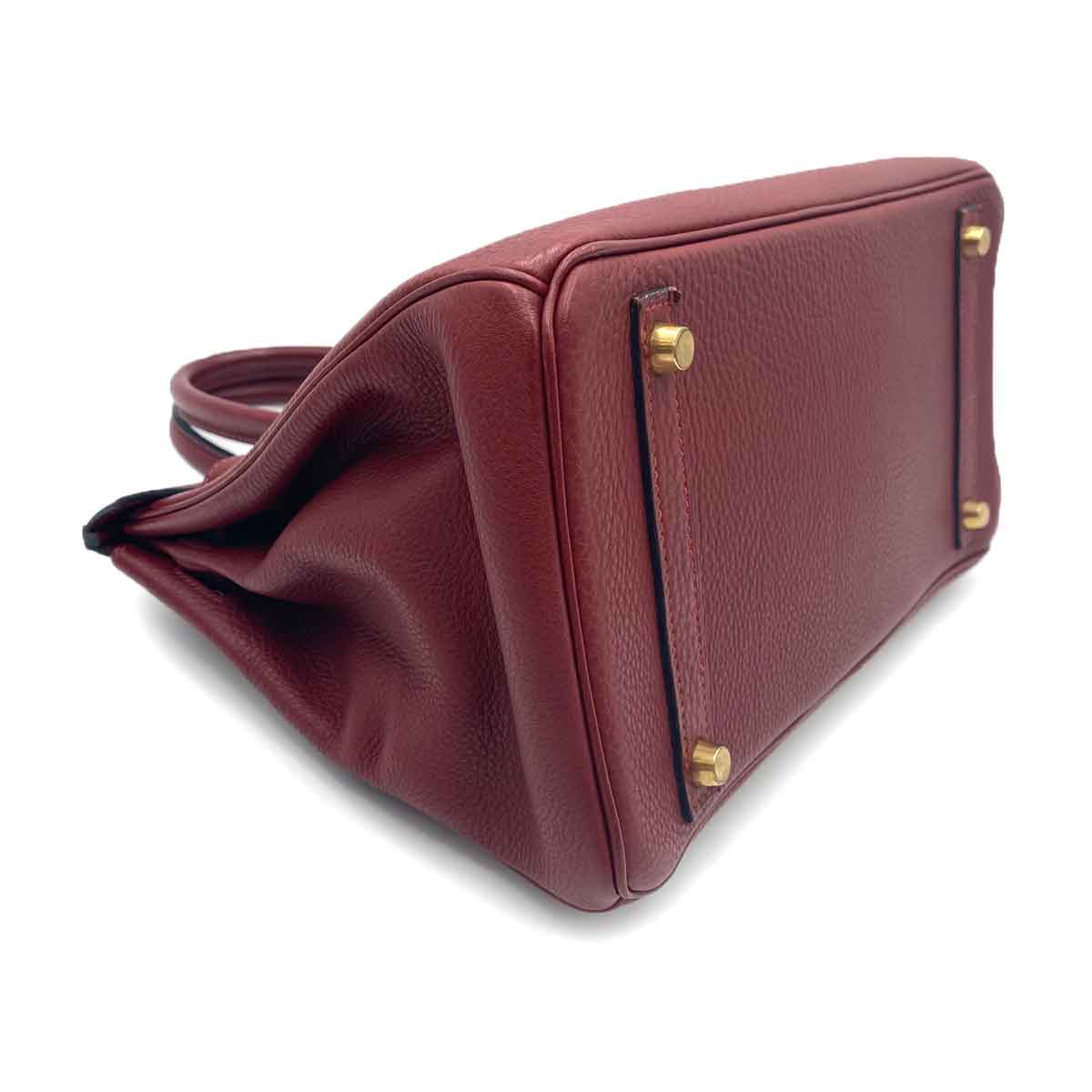 HERMES BIRKIN 30 ROUGE ASH TOGO HAND BAG □C 90241259