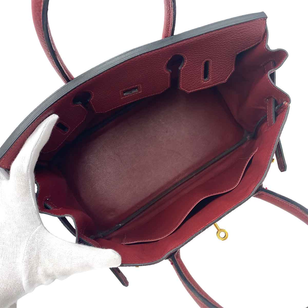 HERMES BIRKIN 30 ROUGE ASH TOGO HAND BAG □C 90241259