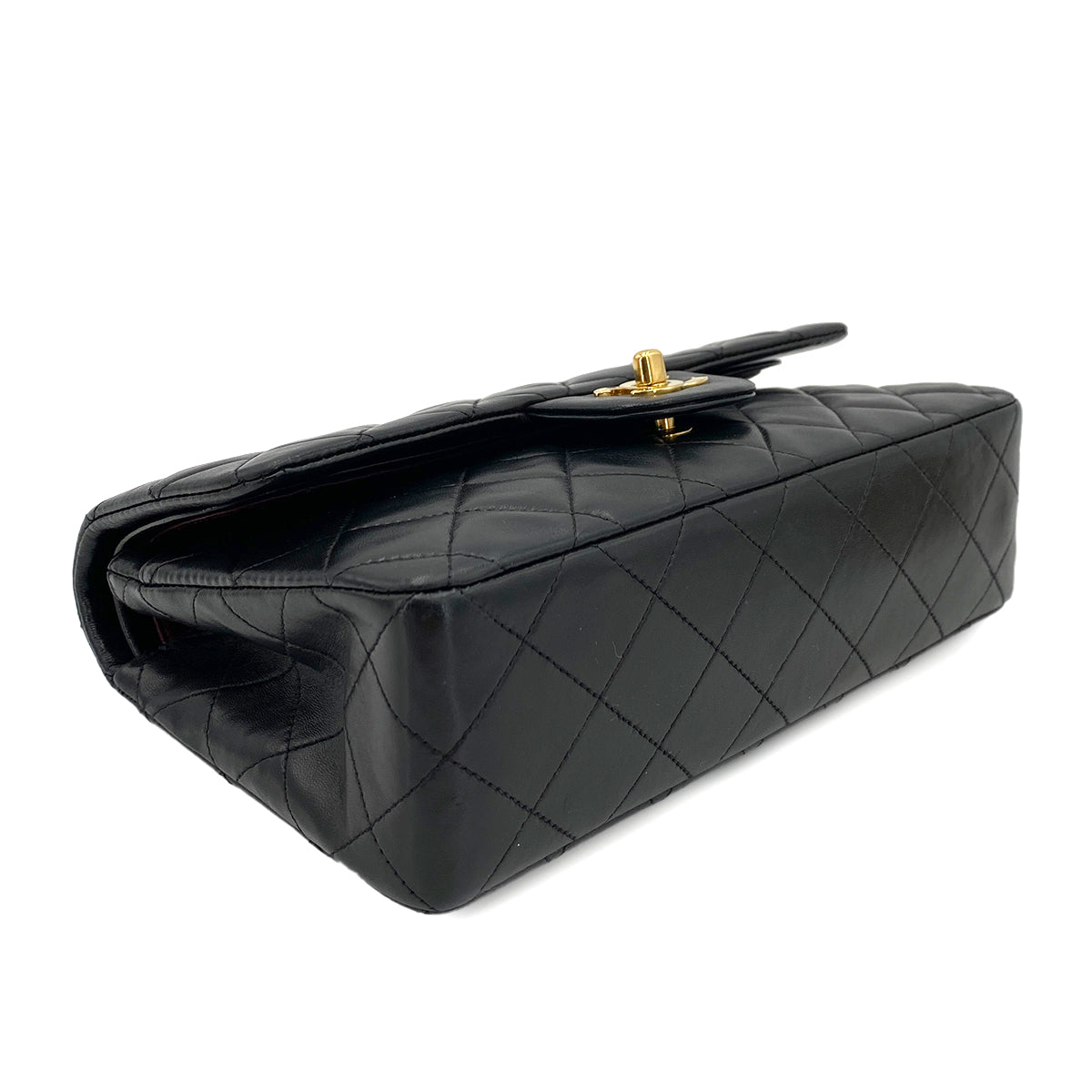 CHANEL VINTAGE CLASSIC FLAP SMALL CHAIN SHOULDER BAG BLACK LAMB SKIN 90241263