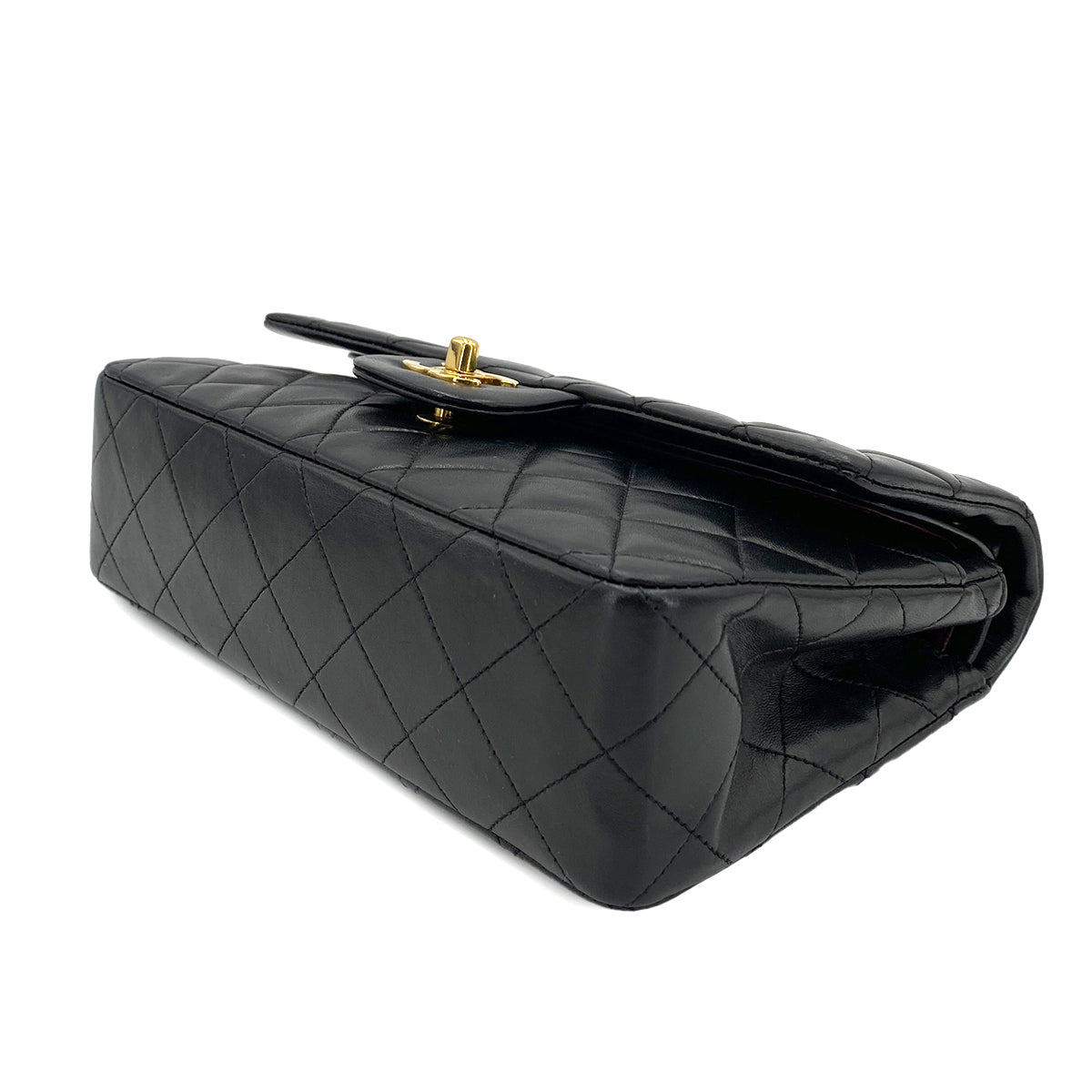 CHANEL VINTAGE CLASSIC FLAP SMALL CHAIN SHOULDER BAG BLACK LAMB SKIN 90241263