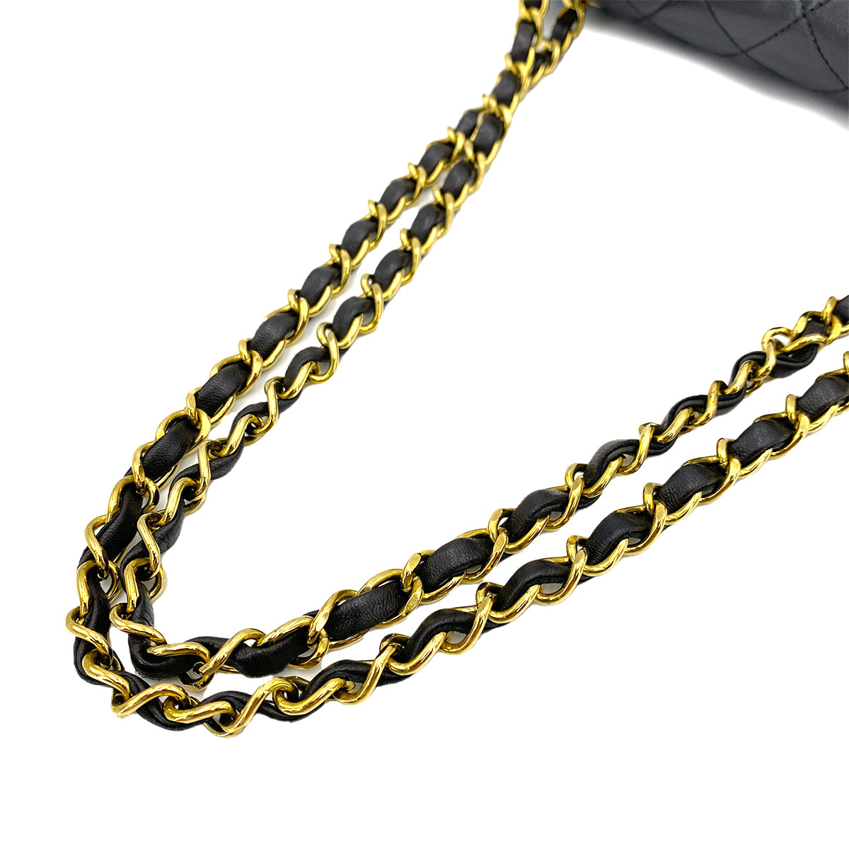 CHANEL VINTAGE CLASSIC FLAP SMALL CHAIN SHOULDER BAG BLACK LAMB SKIN 90241263