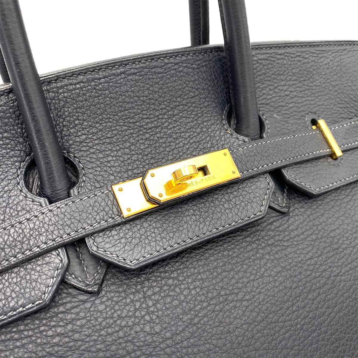 HERMES BIRKIN 35 BLUE INDIGO TOGO HAND BAG □G 90241268