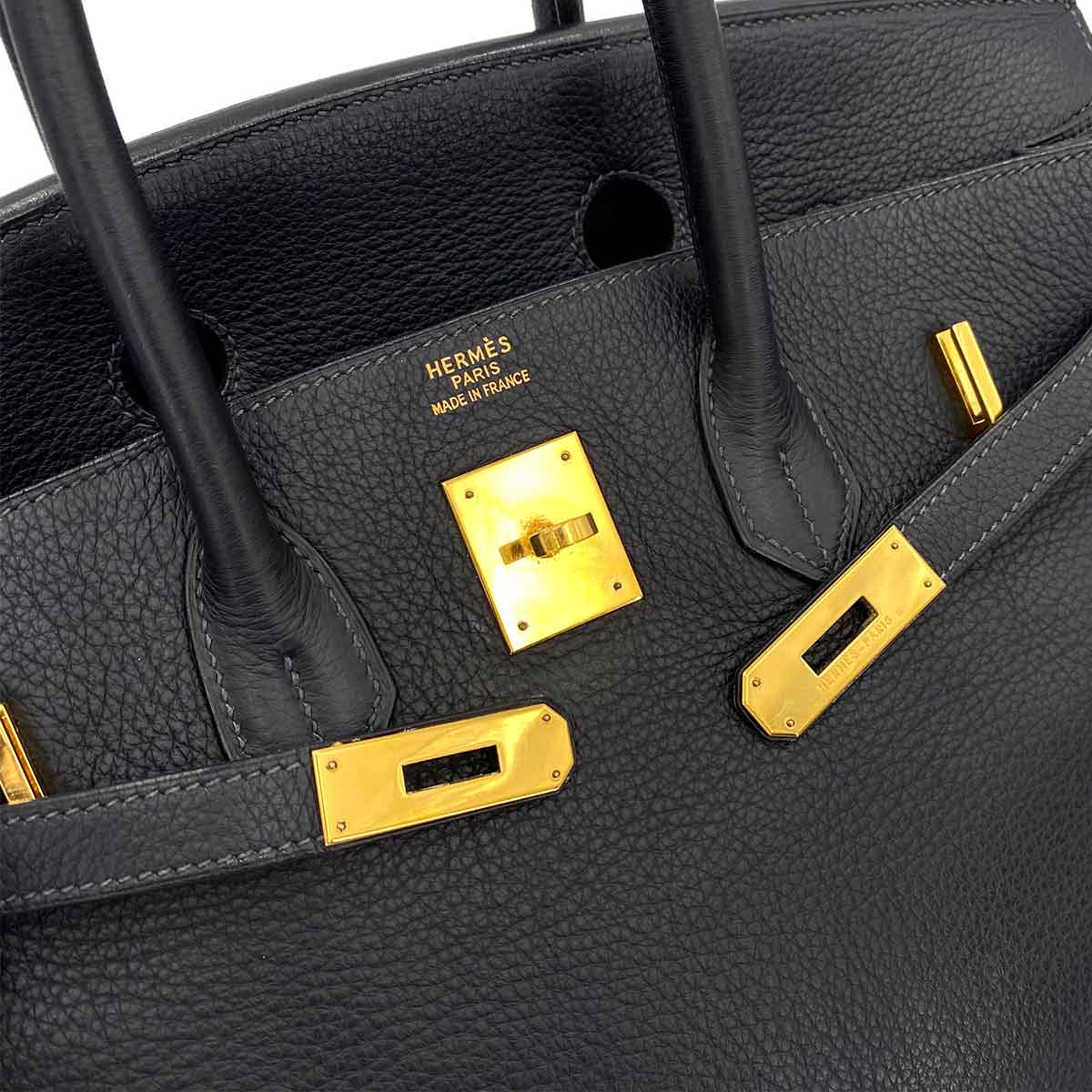 HERMES BIRKIN 35 BLUE INDIGO TOGO HAND BAG □G 90241268