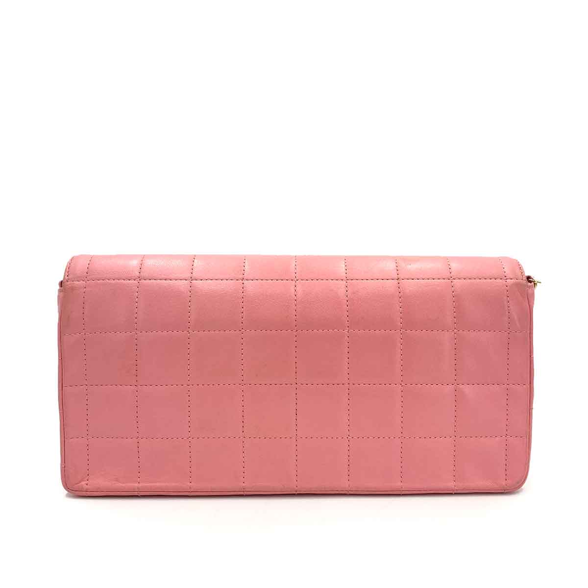 CHANEL VINTAGE CHOCOLATE BAR CHAIN SHOULDER BAG PINK LAMB SKIN 90241275