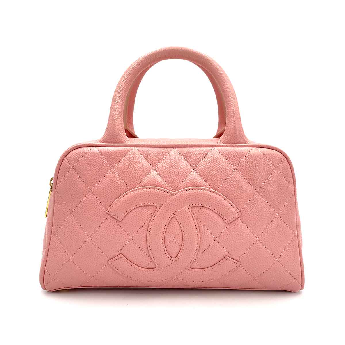 CHANEL VINTAGE MINI BOSTON HAND BAG PINK CAVIAR SKIN 90241283