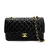 CHANEL VINTAGE CLASSIC FLAP MEDIUM CHAIN SHOULDER BAG BLACK LAMB SKIN 90241294 - PURPOSE