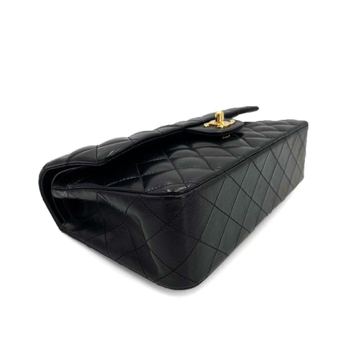 CHANEL VINTAGE CLASSIC FLAP MEDIUM CHAIN SHOULDER BAG BLACK LAMB SKIN 90241294 - PURPOSE