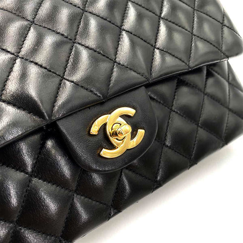 CHANEL VINTAGE CLASSIC FLAP MEDIUM CHAIN SHOULDER BAG BLACK LAMB SKIN 90241294 - PURPOSE