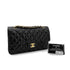 CHANEL VINTAGE CLASSIC FLAP MEDIUM CHAIN SHOULDER BAG BLACK LAMB SKIN 90241294 - PURPOSE
