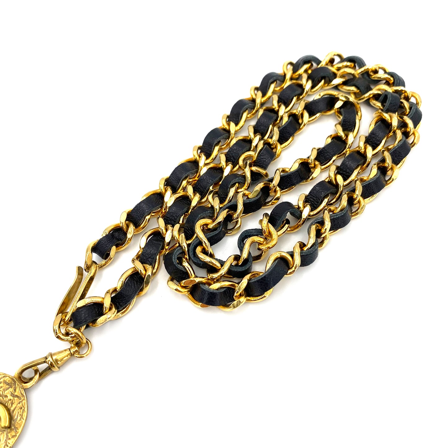 CHANEL VINTAGE CHAIN BELT LEATHER COCOMARK ACCESSORY 90241308