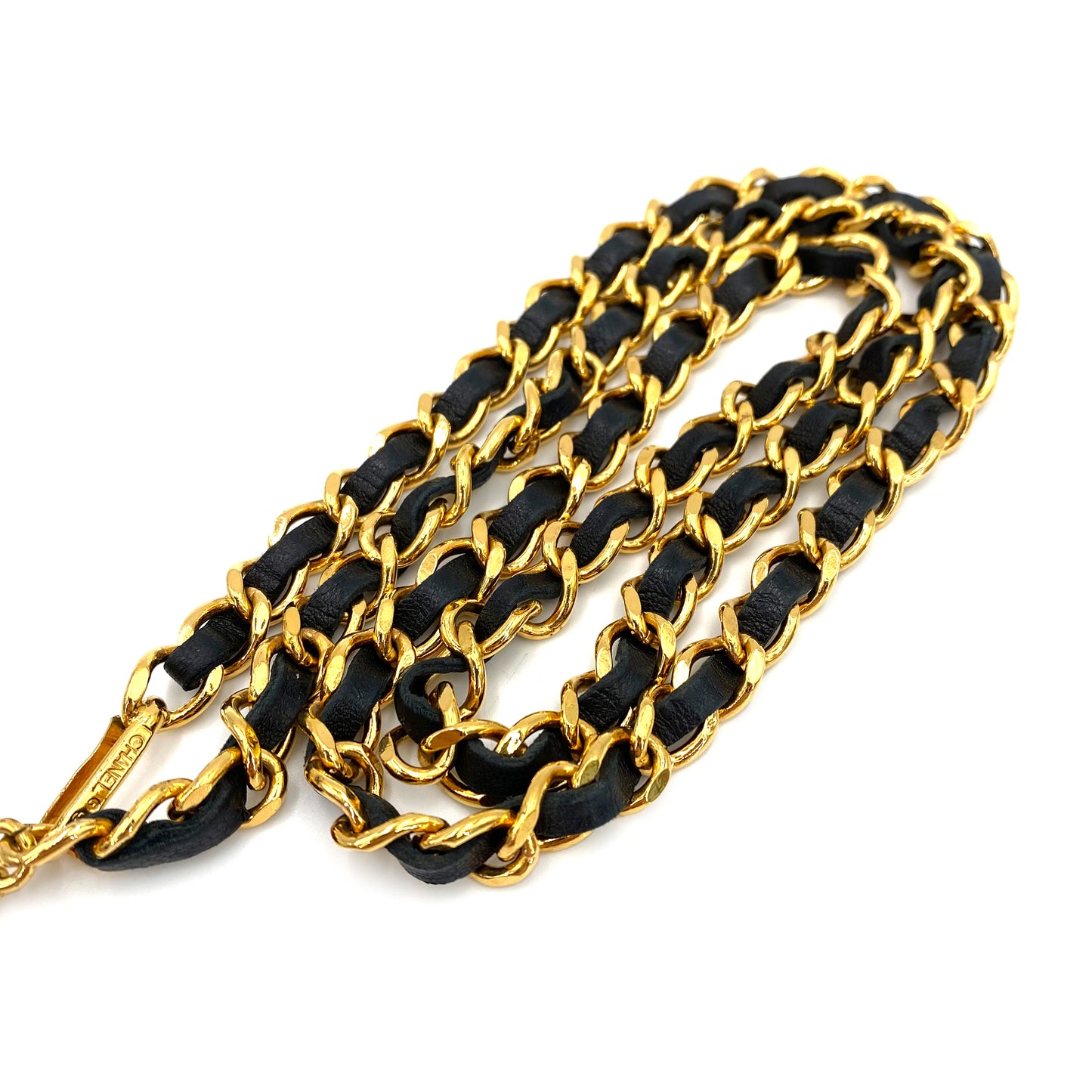 CHANEL VINTAGE CHAIN BELT LEATHER COCOMARK ACCESSORY 90241309